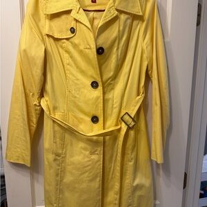 Yellow Women's Trench Coat - Classic Belted Style
